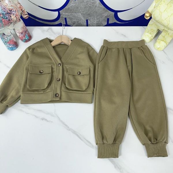 Set di abbigliamento Vestiti per neonati di lusso 2023 Autunno Moda Felpe per bambini Giacche Autunno Bambini Abbigliamento casual Abiti per ragazza Set