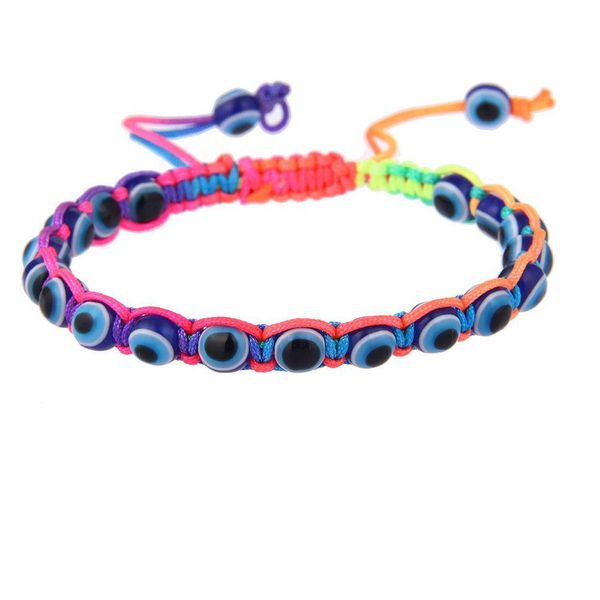 Braccialetti con ciondoli Fatti a mano Turchia Blu Malocchio Braccialetti con ciondoli per le donne Corda intrecciata Fatima Perline Catena Braccialetto Gioielli di moda Dhhyt