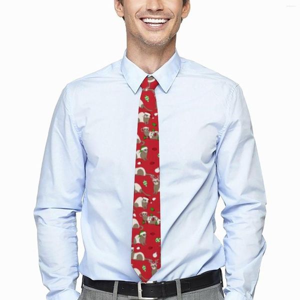Gravatas borboleta gravata masculina natal furão pescoço engraçado animal impressão colar gráfico festa de casamento excelente qualidade gravata acessórios