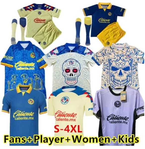 S-4XL 2023 24Фанеры игрока Liga MX Club America Футбольные майки Р.МАРТИНЕС ДЖОВАНИ Ф.ВИНАС дома на выезде 3-я тренировка 2023 24 футбольные мужские и женские рубашки