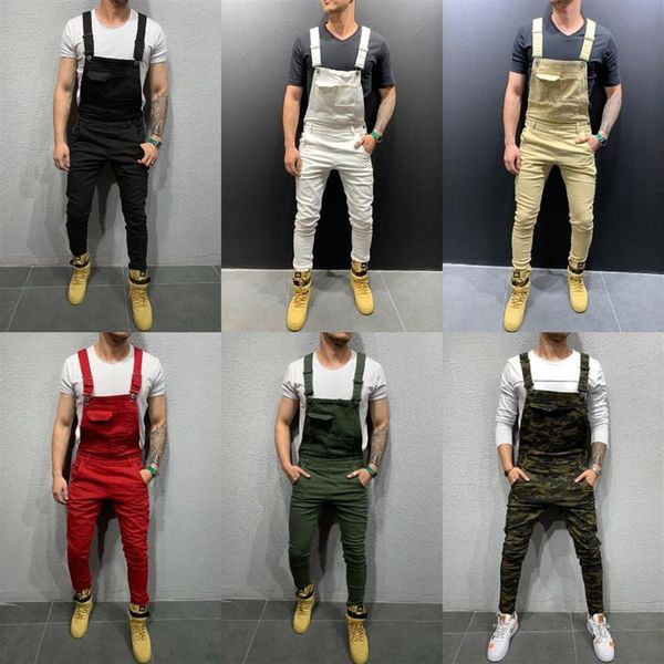 Legal designer marca jeans homem calças para homens bolso denim geral macacão streetwear sexy suspender pant e21261q