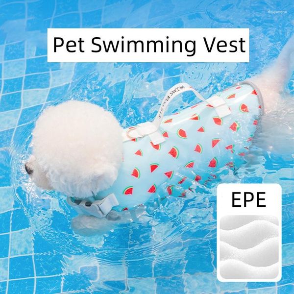 Vestuário para cães Cães Verão Natação Fruta Impresso Colete Salva-vidas Pet Jaqueta Roupas de Segurança Terno de Banho