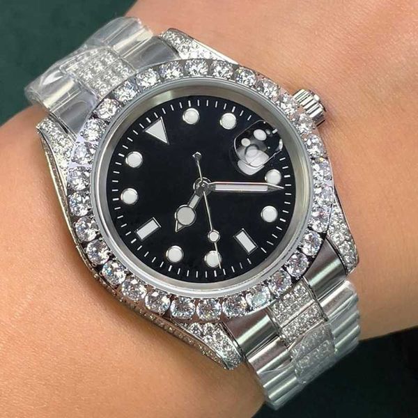 Luxus-Diamantuhr Roles Herren automatische mechanische Uhren 40 mm Saphir leuchtende Damen mit diamantbesetztem Stahlarmband wasserdicht Montre De cy