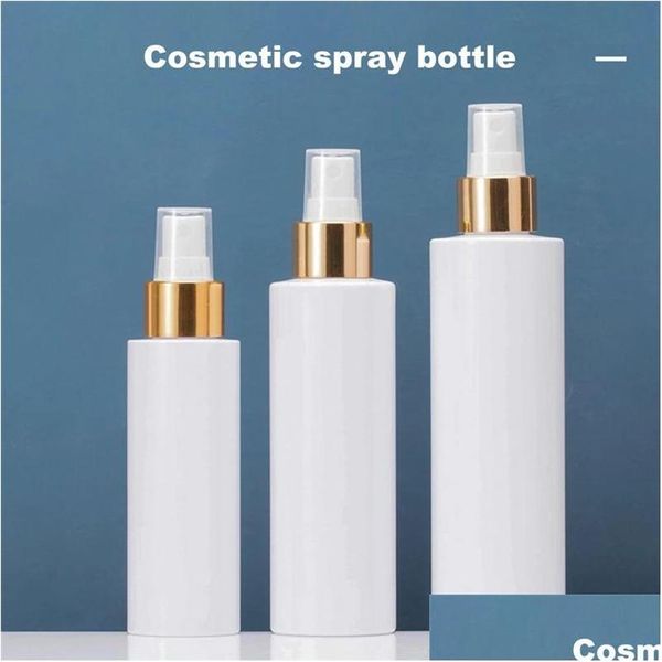 Garrafas de embalagem atacado 100ml / 150ml / 200ml garrafa recarregável plástico por vazio espessado branco liso shoder recipiente cosmético escritório dhtax