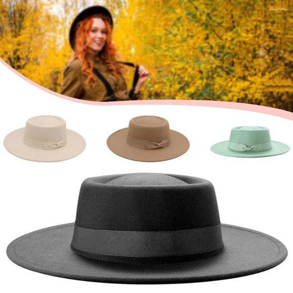 Berretti Cappello casual in cashmere con bowknot Cappelli in feltro antivento riscaldanti per il campeggio