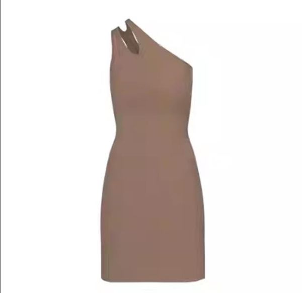 Abito da donna con spalla obliqua Abito sexy sottile Abito da festa senza maniche sensuale ed elegante per abbigliamento da donna