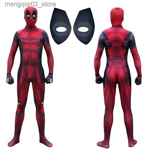 Thema Kostüm Halloween Deadpool Cosplay Kommen Superhelden Erwachsene Kinder Zentai Anzug Männer Jungen Männlich Voller Bodysuit Overall Q231010