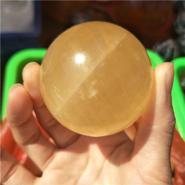 2 pezzi 4-5 cm Sfera di cristallo di quarzo citrino naturale calcite Sfera di guarigione sfera di pietra arancione islanda sfera di cristallo a buon mercato 213H
