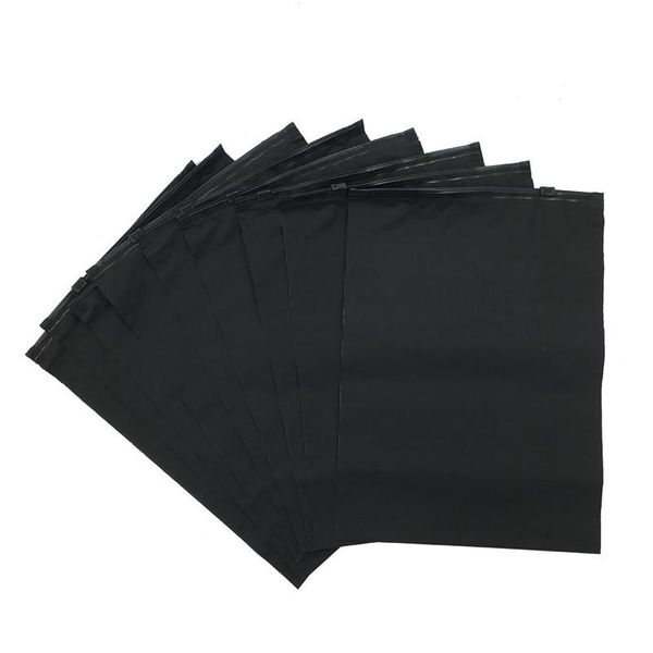 Sacos de embalagem atacado preto fosco roupas embalagem zíper sacos de plástico navio selado à prova d 'água roupa interior malotes escritório escola busi dhvsp