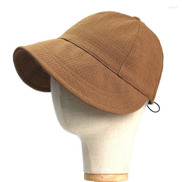 Шариковые кепки с широкими полями, сплошной цвет, регулируемая веревка, защита от солнца, бейсбольная кепка, корейская версия, регулируемый оттенок, женская шляпа для папы, Snapback