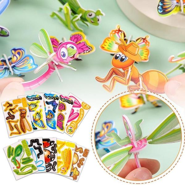 Festa favor 30 pçs engraçado inseto papel quebra-cabeças brinquedos educativos para crianças favores de aniversário giveaway recompensas escolares pinata enchimentos