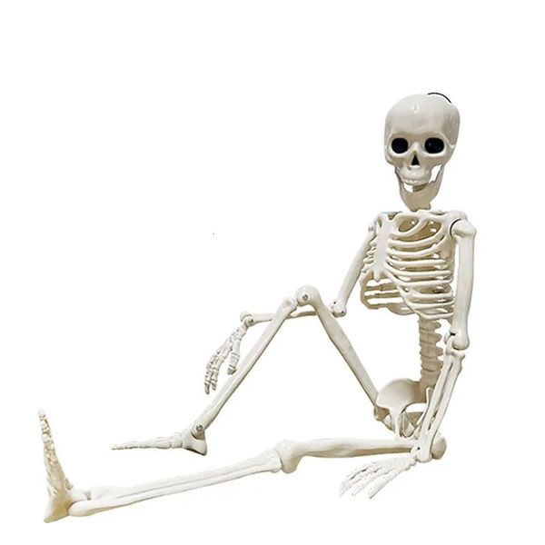 Deko-Objekte, Figuren, 40 x 10,5 cm, Halloween-Hängeornamente, flexibles menschliches Skelett aus Kunststoff, Spukhaus-Dekorationen, Festival-Zubehör 231009