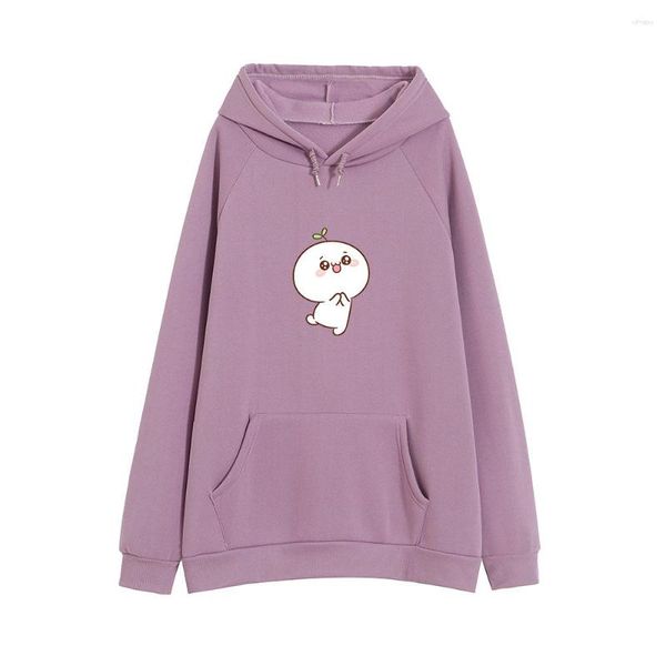 Felpe con cappuccio da donna Felpa con cappuccio estetica carina per ragazze adolescenti Felpa oversize Kpop Donna Felpa con cappuccio Kawaii Streetwear Capispalla calda invernale bianca