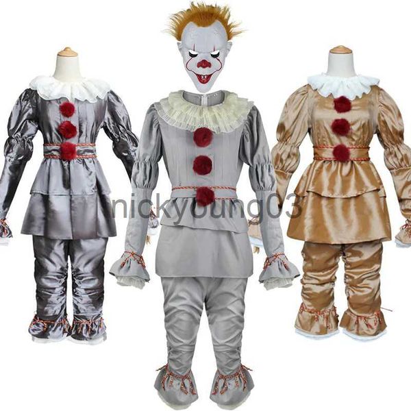 Themenkostüm Horrorfilm Kinder Halloween Cosplay Pennywise Clown Maskerade Kostüm Karneval Jungen Mädchen Aduit Auferstehung Nacht Clown Outfit x1010