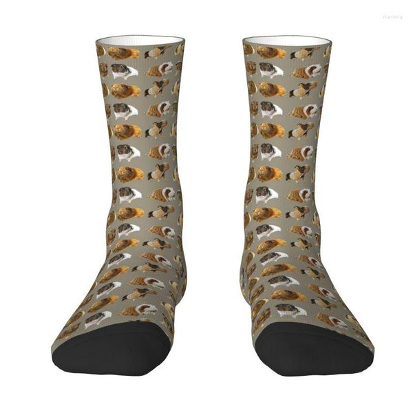 Herrensocken, süßes graues Meerschweinchen, verschiedenes Kleid, Unisex, warm, bequem, 3D-Druck, Tier-Crew