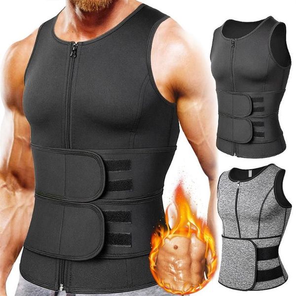 Modeladores de corpo masculinos homens shaper cintura trainer emagrecimento colete treino tank tops shapewear sauna undershirts camisa de compressão ti314x