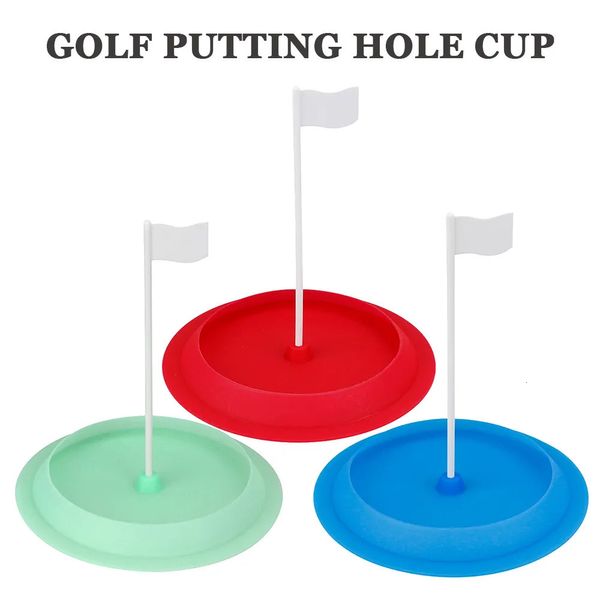 Altri prodotti da golf 1 pz Putting indoor Green Blue e Red Hole Pratica della tazza con bandiera bianca Putter Trainer Forniture per allenamenti all'aperto 231010