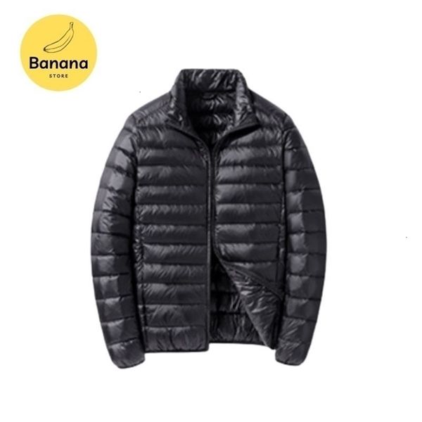 Jaqueta masculina Parkas Banana Store ESTILO ULTRA LEVE CURTA PARA BAIXO Jaqueta masculina leve embalável de manga comprida com zíper completo S-6XL 231005