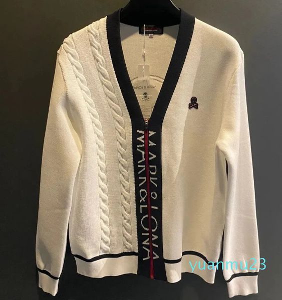 Cardigan com zíper para homens casais unissex suéter de malha jaqueta caveira design de moda vestuário outwear