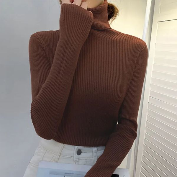 Kadın Sweaters Tuhaf Sonbahar Kış Örme Jumper Üstleri Boşaltma Altılar Sıradan Kadın Gömlek Uzun Kollu Sıkı Kazak Kızlar 231009