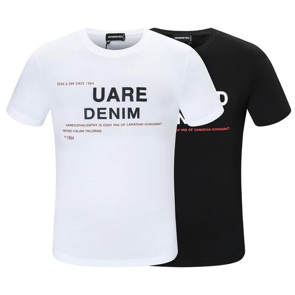 DSQ PHANTOM TURTLE Мужские футболки Мужские дизайнерские футболки Черно-белая футболка с логотипом на спине Мужская летняя модная повседневная футболка Stree266x