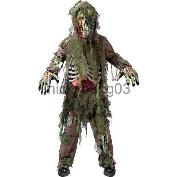 Themenkostüm Spooktacular Creations Swamp Deluxe Skelett lebender toter Zombie-Kostüm für Halloween, Kinder, Monster-Rollenspiele x1010