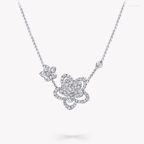 Pingentes top jóias de luxo 925 prata borboleta sombra pingente colar feminino elegante moissanite marca brilhante