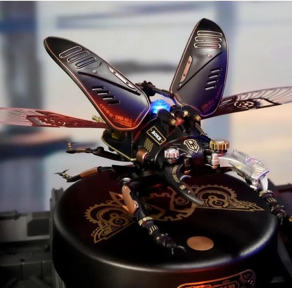 Robotime Rokr Storm Beetle DIY hareketli mekanik organizma 3D Bulmaca Serisi Steampunk Tasarım Çocuk İçin Komik Oyuncaklar Çocuk Çocuk