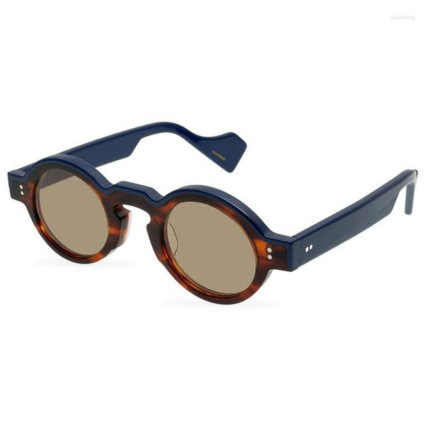 Occhiali da sole rotondi Uv400 in acetato di alta qualità da uomo moda classica tartaruga occhiali solari da vista personalizzati occhiali da donna