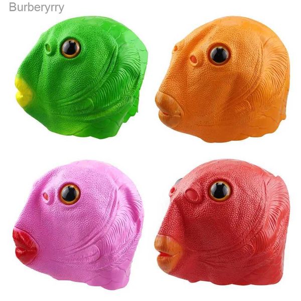 Kostümzubehör Lustiges Spielzeug Fischkopfmaske Gummi Latex Fisch Gesichtsbedeckung Party Helm Tier Monster Kopfbedeckung Sichere Gesichtsbedeckung Leistung PropL231010