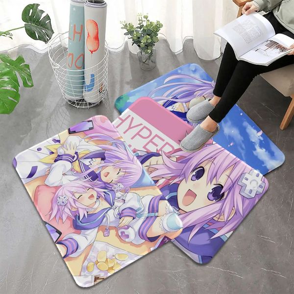 Tappeti Anime Hyperdimension Neptunia Tappetino in flanella stampato Arredamento bagno Tappeto antiscivolo per soggiorno Cucina Zerbino di benvenuto 231010