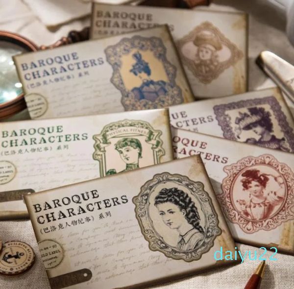 Folhas de embrulho de presente vintage personagem barroco crônica série diário adesivo pacote scrapbook colagem decoração materiais de papelaria