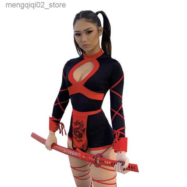 Tema Traje Ninja Cosplay Anime Halloween Venha para Mulheres Adulto Cosplay Dragão Ninja Guerreiro Venha Q240307