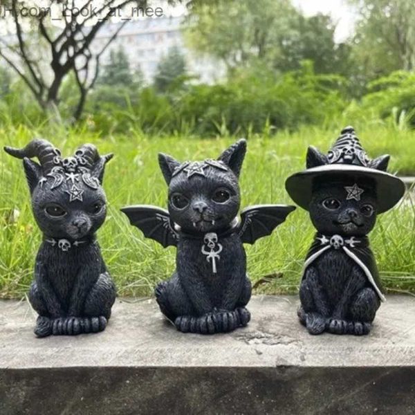 Altri articoli per feste per eventi Decorazioni di Halloween Gatti magici Artigianato in resina Sculture Finestre Decorazioni da tavolo Prato Decorazioni da giardino Regalo di festa Q231010