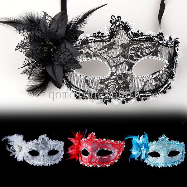 Sexy venezianische Maske Venedig Feder Blume Hochzeit Party Performance Kostüm Sex Lady Halloween Maske Maskerade Gesichtsmaske