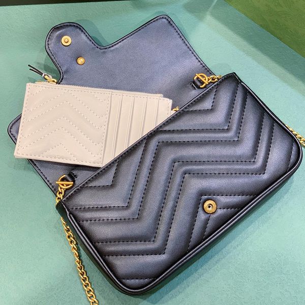 Designer-Taschen Mini-Umhängetaschenkette Gebogene Tasche Umhängetasche Damenhandtasche Geldbörsenkette mit Kartenhalter-Brieftaschenkassette