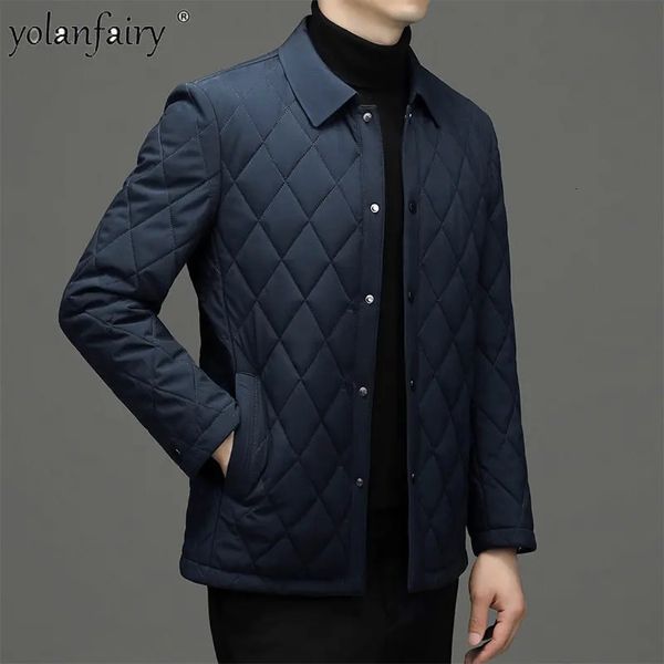 Mens Giubbotti Cappotto Uomo Abbigliamento invernale Business Diamond Plaid Giacca in cotone imbottito spesso Casacas Para Hombre 231009