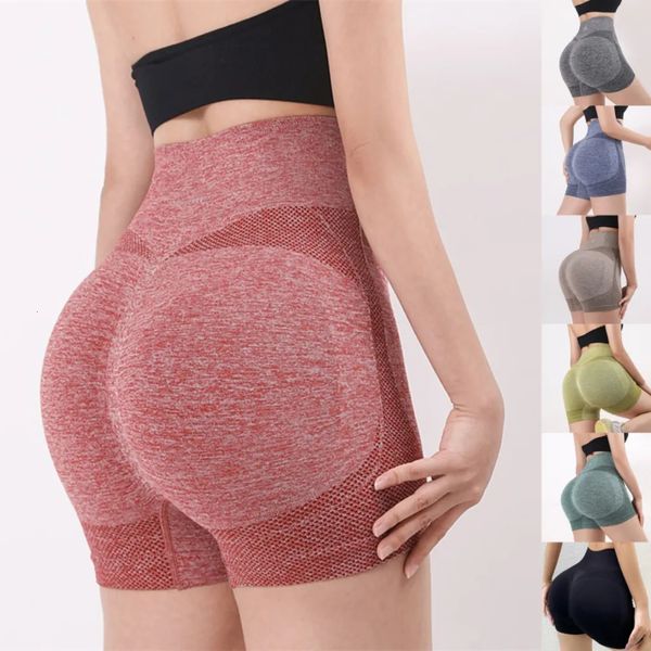 Yoga Outfit Mulheres Shorts Cintura Alta Workout Fitness Lift Butt Senhoras Ginásio Correndo Calças Curtas Sportswear 231010