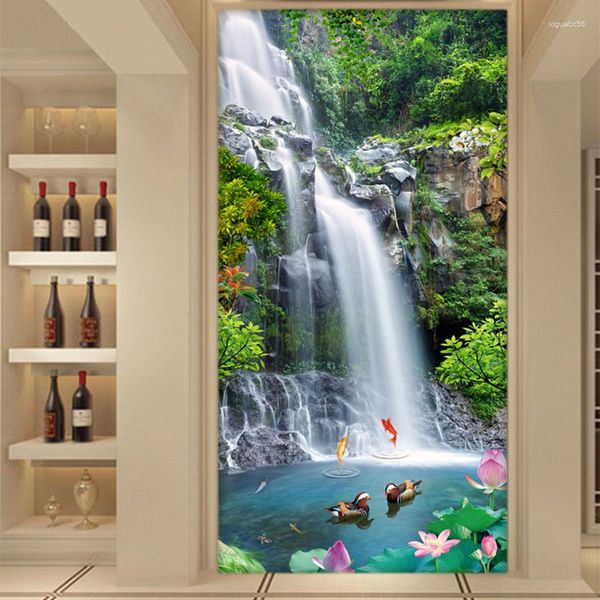 Wallpapers 3D estéreo cachoeiras natureza paisagem mural papel de parede sala de estar el entrada fundo parede cobrindo para 3 d