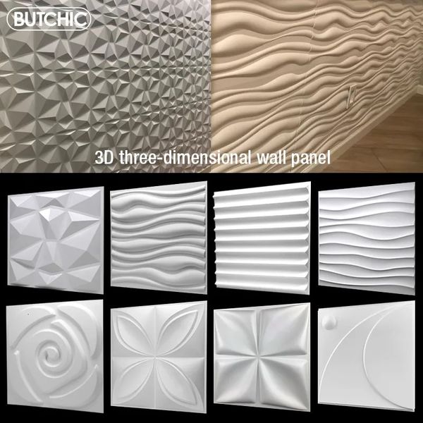 Adesivos de parede 30x30cm 3D adesivo de parede tridimensional decorativo sala de estar papel de parede mural impermeável painel molde banheiro cozinha 231009