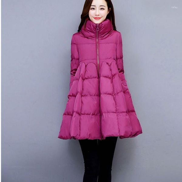 Frauengrabenmäntel 2023 Winter Daunenbaumwolljacke Frauen Parka Koreanische Mode Dicke Warme Langarm Wasserdicht Schwarz Grün