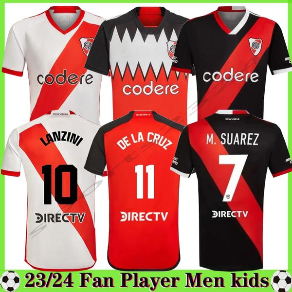 2023 2024 River Plate Futebol Jerseys BARCO DE LA CRUZ QUINTERO ALVAREZPRATTO FERNANDEZ Camisetas 23 24 SOLARI Homens Crianças PALACIOS camisas de futebol