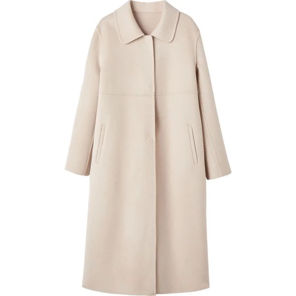 Женское полушерстяное пальто из Европы и США, осенне-зимнее пальто ручной работы из чистого кашемира, 231010
