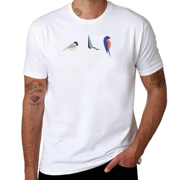 Мужские поло, минималистичная футболка с птицами-трио, милая одежда, мужская одежда с короткими рукавами