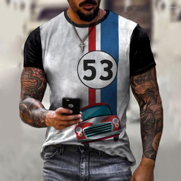 Homens camisetas T-shirt vintage 3D grande padrão rua harajuku roupas de moda na moda verão