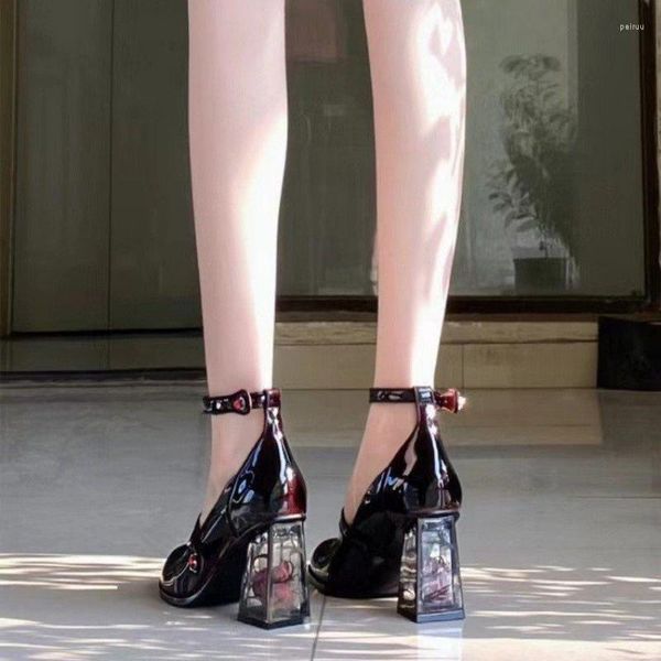 Модельные туфли Мэри Джейн, женские туфли-лодочки, элегантные женские туфли в стиле ретро на одном каблуке с розами и кристаллами, высокая мода, женские туфли со стразами