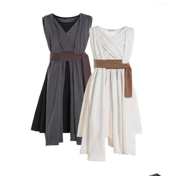 Vestidos de menina Vestidos de menina Criança Rey Skywalker Vestido Star Costume Outfit Wars Cosplay Alloween Up Roupas Leia Bb-8 Bebê, Crianças Matern Dhu0Z