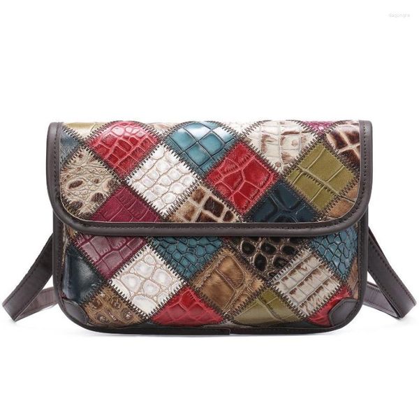 Borse da sera Pochette da giorno in vera pelle da donna Borsa da donna a tracolla piccola multicolore Borsa a tracolla da donna alla moda