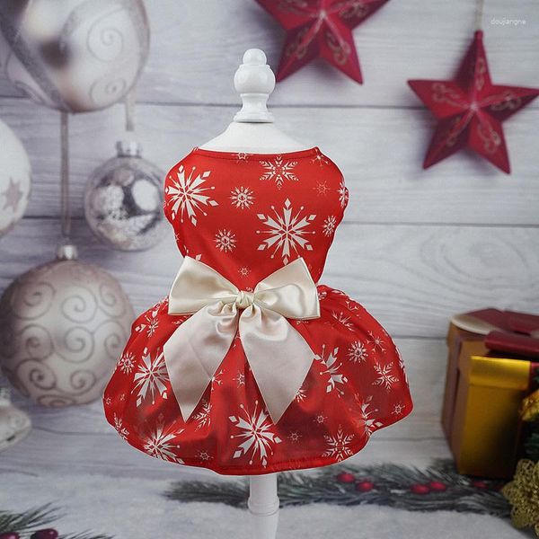 Hundebekleidung Winter Haustiere Kleider Weihnachtskleidung Warmer süßer bedruckter Rock für Welpen Katze Kätzchen Kleid Baumwolle Haustier Kleidung Kostüm