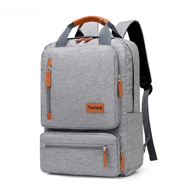 Mochila escolar casual para homens, leve, 15 polegadas, bolsa para laptop, à prova d'água, pano oxford, anti-roubo, mochila de viagem cinza 231009